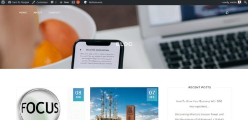 Zero To Theme - Choosing a WordPress theme - Visit site with Active Theme