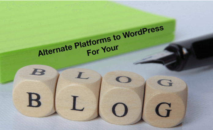Blogging FAQs - Alternatives To WordPress Green book with words "Alternate Platforms to WordPress for your Blog"