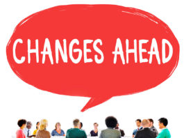 Round table of people with a callout "Changes Ahead" - Overcome Your Fear Of Change